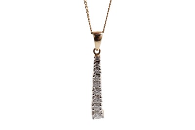 Lot 603 - A diamond drop pendant necklace