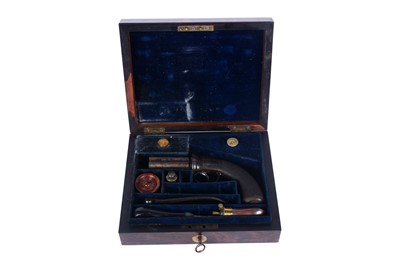 Lot 148 - A Victorian cased pepperpot pistol, by R. Burnands