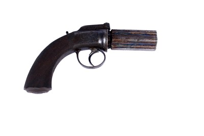 Lot 148 - A Victorian cased pepperpot pistol, by R. Burnands