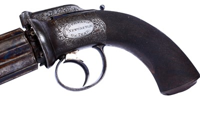 Lot 148 - A Victorian cased pepperpot pistol, by R. Burnands