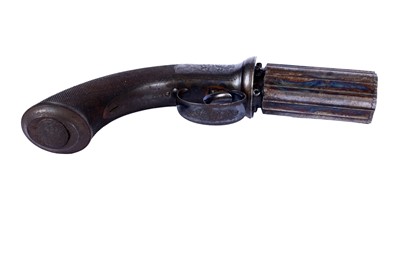 Lot 148 - A Victorian cased pepperpot pistol, by R. Burnands