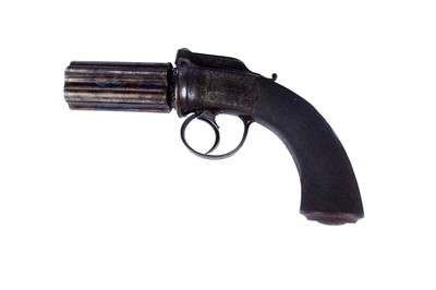 Lot 148 - A Victorian cased pepperpot pistol, by R. Burnands