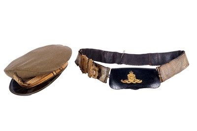 Lot 203 - A Royal Artillery belt; and a Rifle Brigade cap