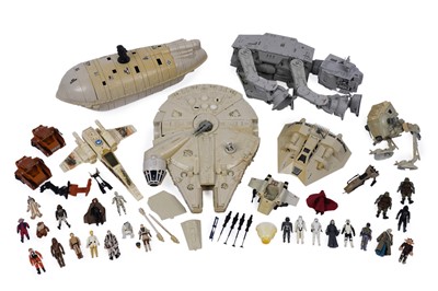 Lot 179 - ﻿A collection of vintage Star Wars model vehicles and figures ﻿primarily by Kenner Productions