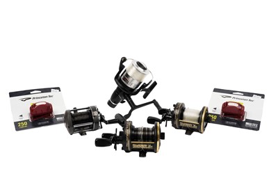 Lot 1890 - Four spinning reels; and two as new head torches