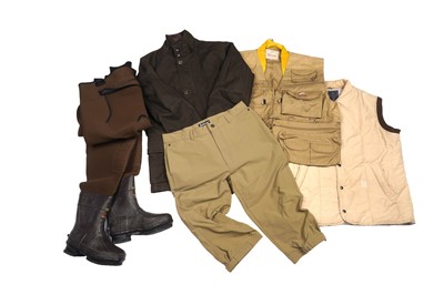 Lot 1891 - A selection of clothing including: a pair of as new waders