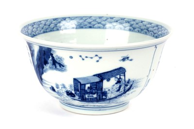 Lot 854 - A Chinese inscribed blue and white bowl