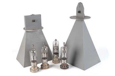 Lot 612 - Two ‘Horn Antennas’; and four valves