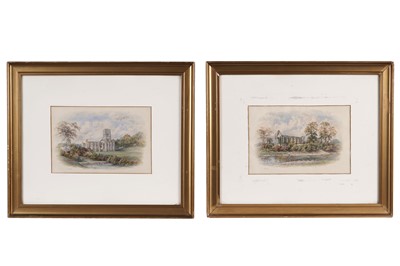 Lot 87 - George Fall - Two views of Fountains Abbey | watercolours