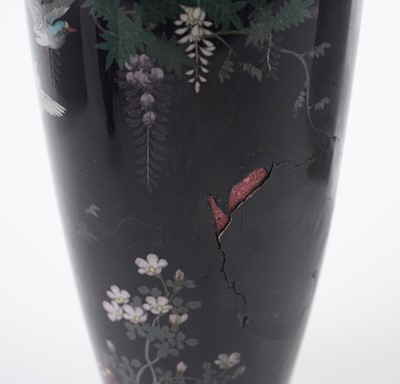 Lot 901 - A pair of Japanese cloisonne vases by Hayashi Kodenji; and five others