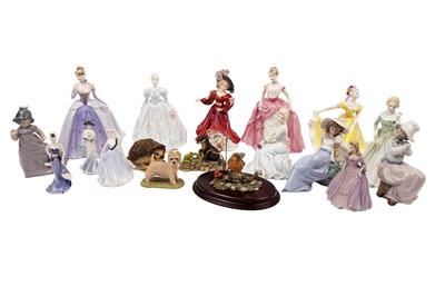 Lot 414 - A collection of Royal Doulton, Nao, Coalport and Border Fine Arts figures