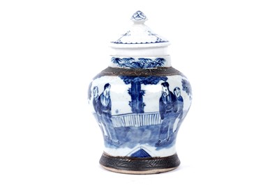 Lot 340 - ﻿A Chinese blue and white ginger jar; and cover