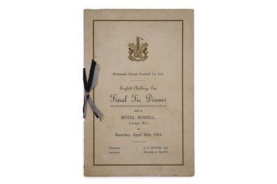 Lot 211A - A signed NUFC dinner programme from the English Challenge Cup Final Tie Dinner, April 1924