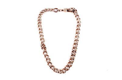 Lot 17 - A rose gold curb link bracelet