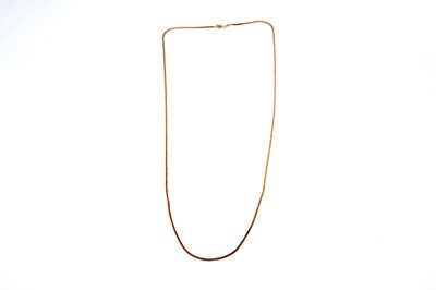 Lot 21 - A yellow gold herringbone chain necklace