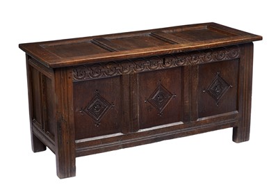 Lot 1455 - An 18th Century oak coffer