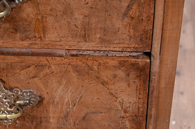 Lot 13 - An early 18th Century burr walnut and banded chest of drawers