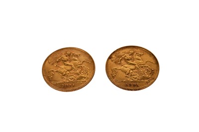 Lot 86 - Two George V gold half sovereigns 1911