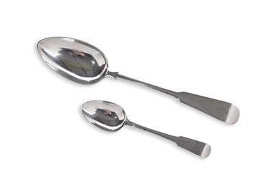 Lot 235 - A George III Scottish provincial silver tablespoon; and a silver Fiddle teaspoon