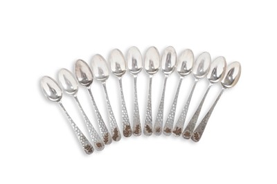 Lot 237 - A set of twelve North American mixed metal coffee spoons