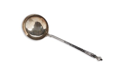 Lot 50 - A Russian silver and niellowork spoon