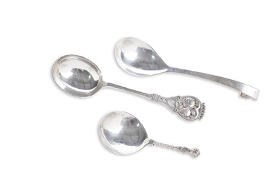 Lot 51 - A Norwegian hand-made silver spoon; and other items