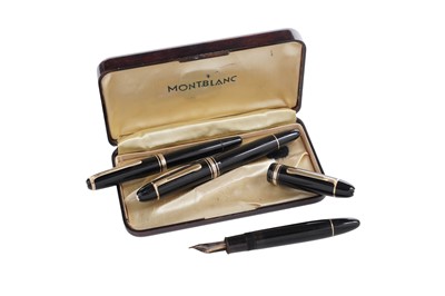 Lot 360 - Three Mont Blanc fountain pens in a Mont Blanc case