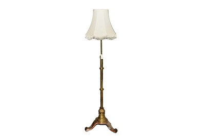 Lot 201 - An early 20th Century brass and copper standard lamp