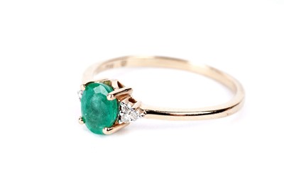 Lot 767 - A Colombian emerald and diamond ring