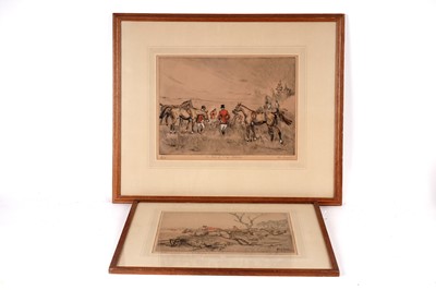 Lot 1568 - Tom Carr - two hunting prints | hand-tinted etchings