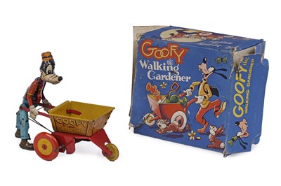 Lot 174 - ﻿A Marx Toys 'Goofy The Walking Gardener' clockwork tinplate toy with box