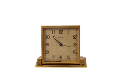 Lot 180 - An Art Deco Tiffany & Co. gilt cased travel/desk clock