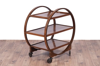 Lot 30 - An Art Deco walnut three-tier tea trolley