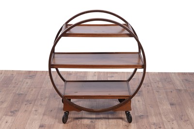 Lot 30 - An Art Deco walnut three-tier tea trolley
