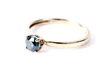 Lot 93 - A blue diamond solitaire ring