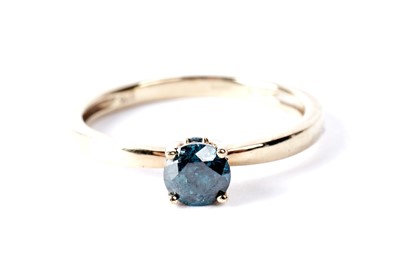 Lot 93 - A blue diamond solitaire ring