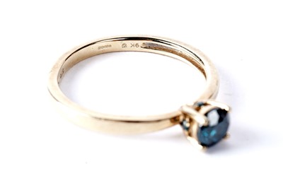 Lot 93 - A blue diamond solitaire ring