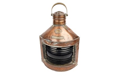 Lot 37 - ﻿A copper ship's lamp, by Pickering & Haldanes Steam Trawling Co. Ltd., Hull