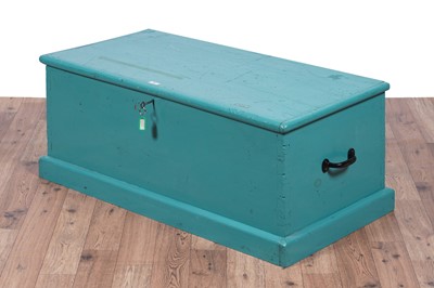 Lot 24 - A Victorian rosewood davenport and a blanket box