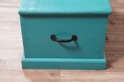 Lot 24 - A Victorian rosewood davenport and a blanket box