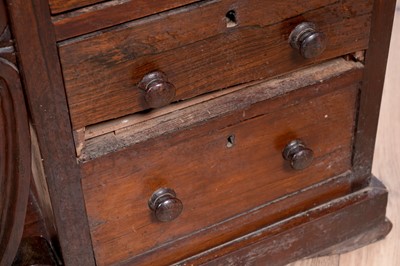Lot 24 - A Victorian rosewood davenport and a blanket box