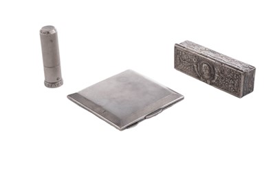 Lot 429 - An Elizabeth II silver lipstick holder; and other items