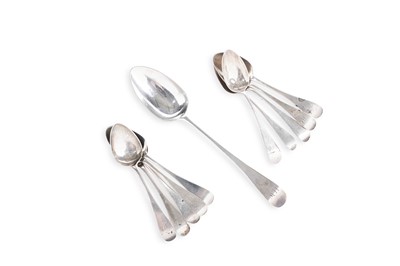 Lot 245 - A set of ten early Victorian silver provincial teaspoons; and a silver tablespoon