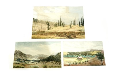 Lot 1077 - Elizabeth Anne Worthington and C J Worthington - Six American pioneer landscape views | watercolour