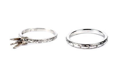 Lot 238 - Two 18ct white gold rings