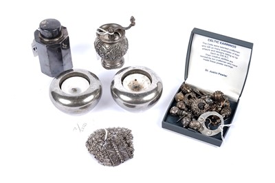 Lot 1039 - A Dutch silver pepper grinder; and other items