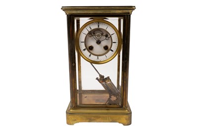 Lot 187 - Samuel Marti: a late 19th Century four glass brass 8-day mantel clock