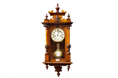 Lot 179 - A carved mahogany Vienna style 8-day wall clock