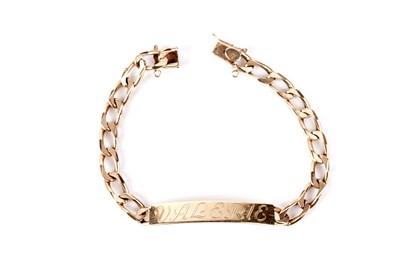 Lot 145 - A yellow gold ID bracelet