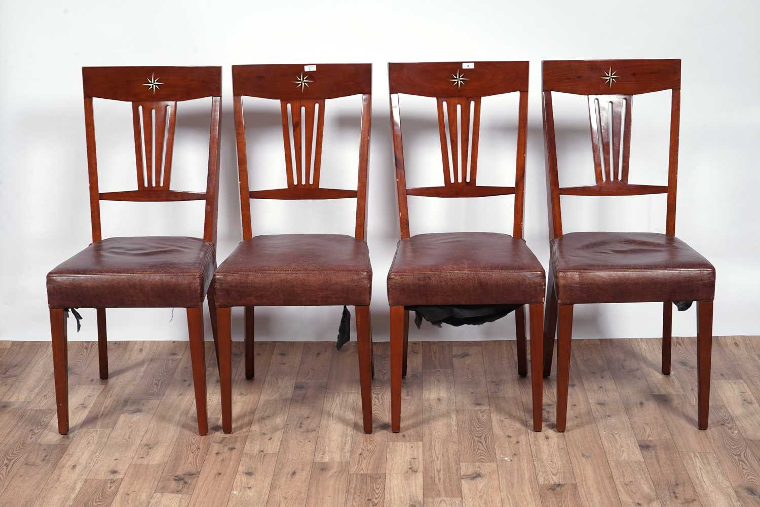 Lot 2 - Starbay: four stained cherrywood ‘Cambridge’ dining chairs